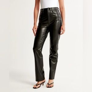 Abercrombie “The 90s Straight Ultra High Rise” Vegan Leather Pants